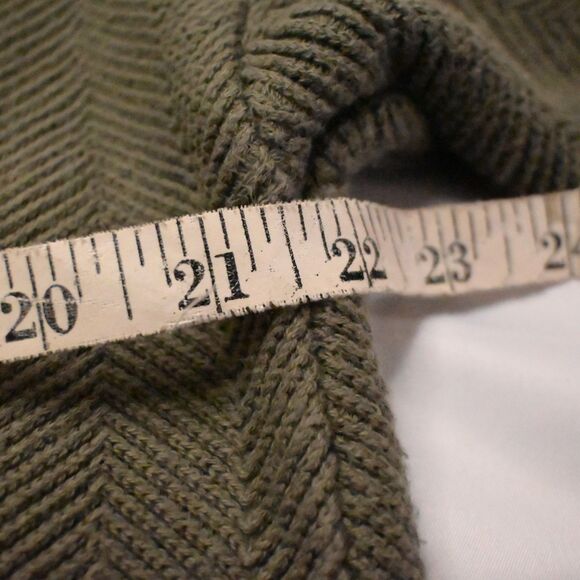 VTG Chaps Ralph Lauren Mens Large Green Herringbone Hand Framed Pullover Sweater - Picture 5 of 7